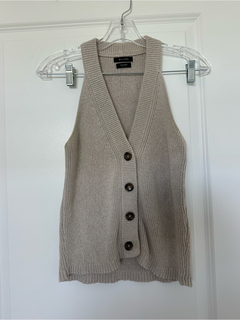 Massimo Dutti Sleeveless Knit Button-Front Vest